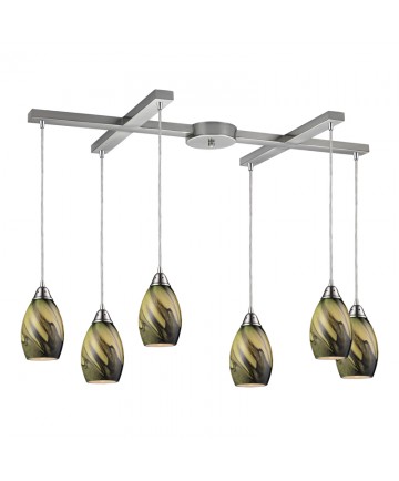 ELK Lighting 31133/6PLN Formations/planetary 6 Light Pendant in Satin Nickel