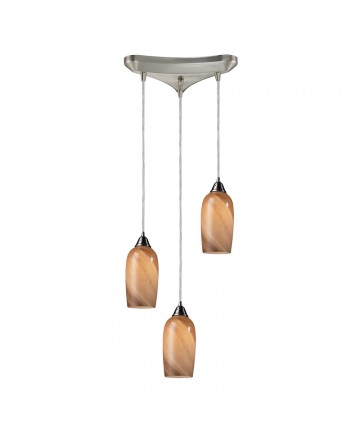 ELK Lighting 31137/3 Sandstone 3 Light Pendant in Satin Nickel