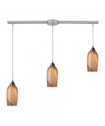 ELK Lighting 31137/3L Sandstone 3 Light Pendant in Satin Nickel