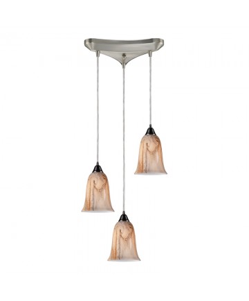 ELK Lighting 31138/3 Granite 3 Light Pendant in Satin Nickel