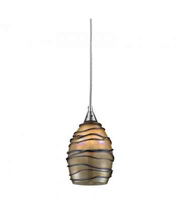 ELK Lighting 31142/1 Vines 1 Light Pendant in Satin Nickel