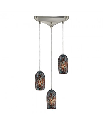 ELK Lighting 31147/3 Collage 3 Light Pendant in Satin Nickel