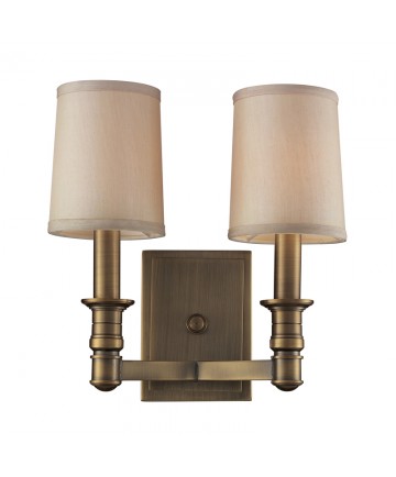 ELK Lighting 31261/2 Baxter 2 Light Wall Sconce in Brushed Antique Brass