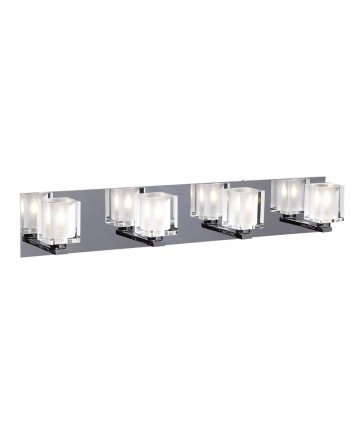 PLC Lighting 3484 PC 4 Light Vanity Glacier Collection