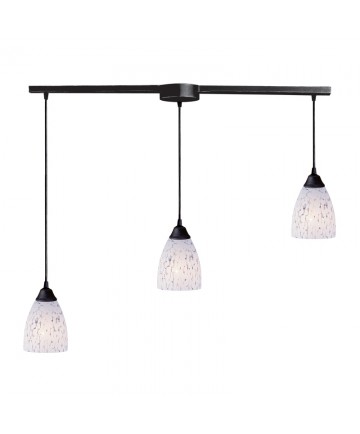 ELK Lighting 406-3L-SW Classico 3 Light Pendant in Dark Rust and Show White Glass