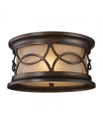 ELK Lighting 41999/2 Burlington Junction Burlington Gate 2 Light Outdoor Flush Mount in Hazelnut Bronze