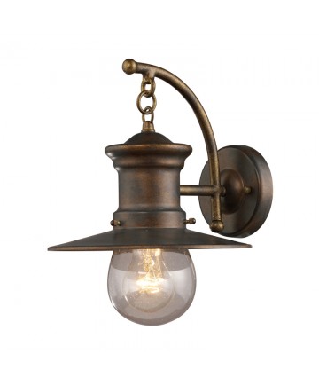 ELK Lighting 42006/1 Maritime 1 Light Wall Bracket in Hazlenut Bronze and Clear Seeded Glass