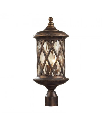 ELK Lighting 42034/2 Barrington Gate 2 Light Post Light in Hazlenut Bronze and Designer Water Glass