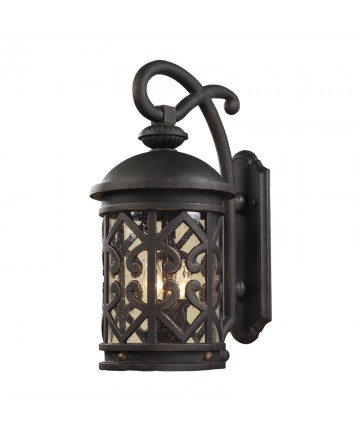 ELK Lighting 42061/2 Tuscany Coast 2 Light Outdoor Sconce in Weathered Charcoal and Clear Seeded Glass