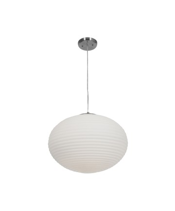 Access Lighting 50181-BS/OPL Callisto Ribbed OPL Glass Pendant