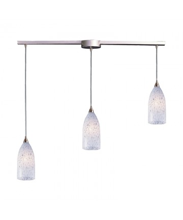 ELK Lighting 502-3L-SW Verona 3 Light Pendant in Satin Nickel and Snow White Glass