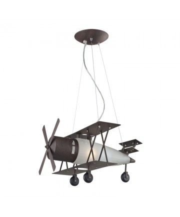 ELK Lighting 5084/1 Biplane Fighter Novelty Lighting 1 Light Pendant in Satin Nickel