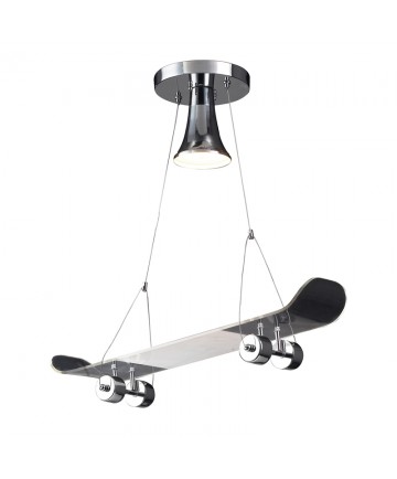 ELK Lighting 5112/1 Skateboard Novelty Lighting 1 Light Pendant in Chrome