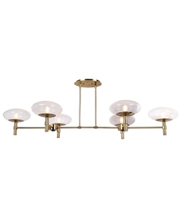 Access Lighting 52092LEDDLP-BB/CLR Grand 6-Light Linear Chandelier