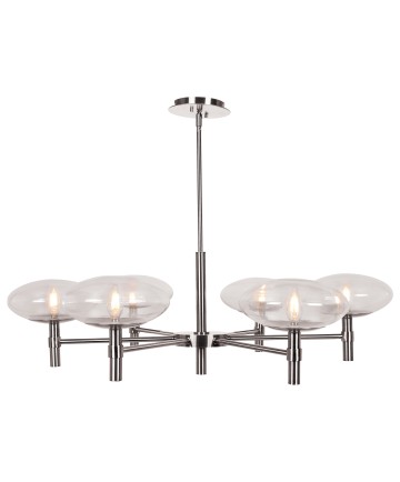 Access Lighting 52093LEDDLP-BS/CLR Grand 6-Light Round Chandelier