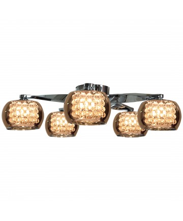 Access Lighting 52119-CH/MIR Glam 5-Light Mirror Glass Flush Mount