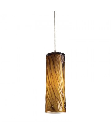 ELK Lighting 551-1MA 1 Light Pendant in Satin Nickel with Maple Amber