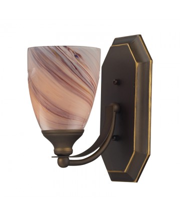 ELK Lighting 570-1B-CR 1 Light Vanity in Aged Bronze and Creme Glass