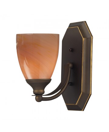 ELK Lighting 570-1B-SY 1 Light Vanity in Aged Bronze and Sandy Glass