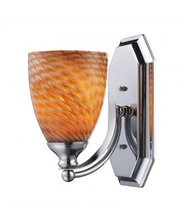 ELK Lighting 570-1C-C 1 Light Vanity in Polished Chrome and Coco Glass