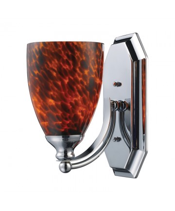 ELK Lighting 570-1C-ES 1 Light Vanity in Polished Chrome and Espresso Glass