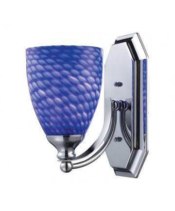ELK Lighting 570-1C-S 1 Light Vanity in Polished Chrome and Sapphire Glass