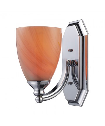 ELK Lighting 570-1C-SY 1 Light Vanity in Polished Chrome and Sandy Glass