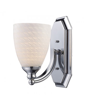 ELK Lighting 570-1C-WS 1 Light Vanity in Polished Chrome and White Swirl Glass