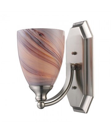 ELK Lighting 570-1N-CR 1 Light Vanity in Satin Nickel and Creme Glass