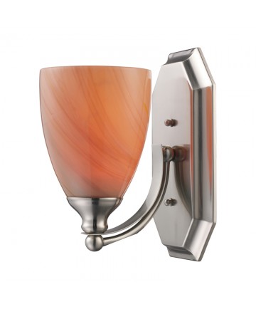 ELK Lighting 570-1N-SY 1 Light Vanity in Satin Nickel and Sandy Glass