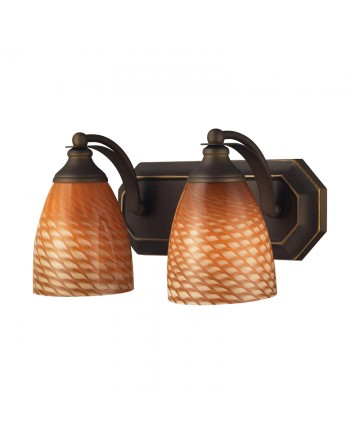 ELK Lighting 570-2B-C 2 Light Vanity in Aged Bronze and Coco Glass