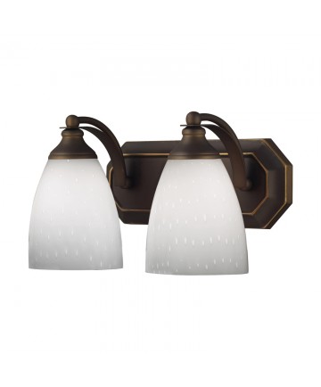 ELK Lighting 570-2B-WH 2 Light Vanity in Aged Bronze and Simply White Glass