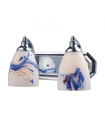ELK Lighting 570-2C-MT 2 Light Vanity in Polished Chrome and Mountain Glass