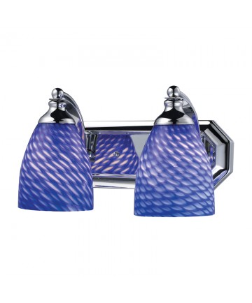 ELK Lighting 570-2C-S 2 Light Vanity in Polished Chrome and Sapphire Glass