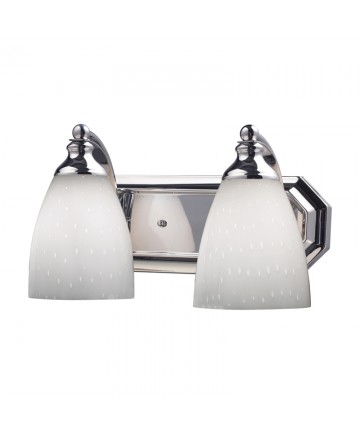 ELK Lighting 570-2C-WH 2 Light Vanity in Polished Chrome and Simply White Glass