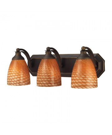 ELK Lighting 570-3B-C 3 Light Vanity in Aged Bronze and Coco Glass