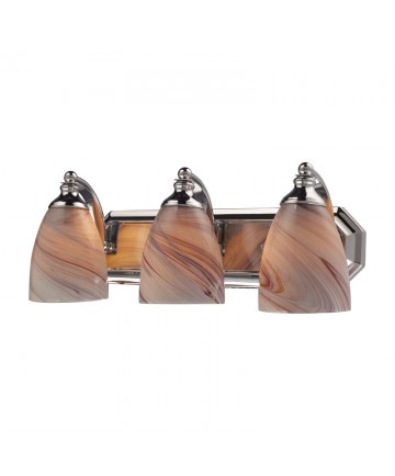 ELK Lighting 570-3C-CR 3 Light Vanity in Polished Chrome and Creme Glass