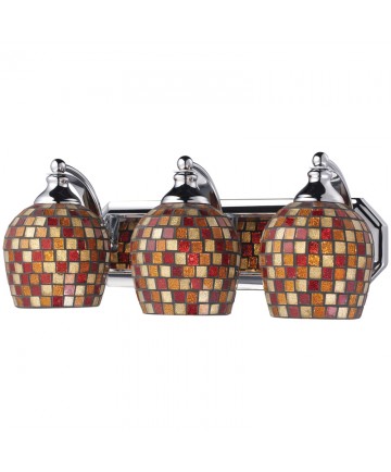 ELK Lighting 570-3C-MLT 3 Light Vanity in Polished Chrome and Multi Mosaic Glass