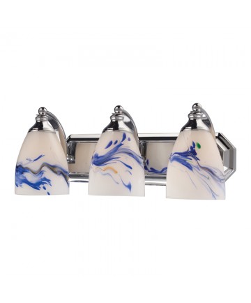 ELK Lighting 570-3C-MT 3 Light Vanity in Polished Chrome and Mountain Glass