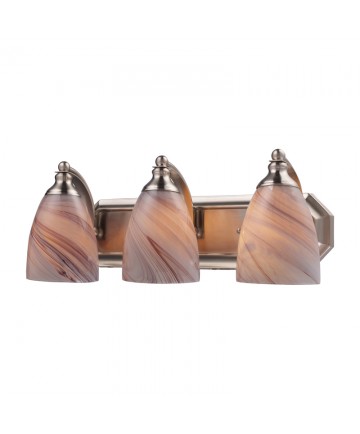 ELK Lighting 570-3N-CR 3 Light Vanity in Satin Nickel and Creme Glass