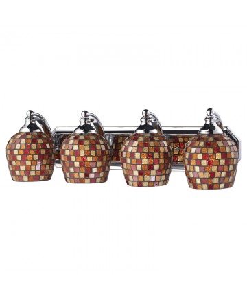 ELK Lighting 570-4C-MLT 4 Light Vanity in Polished Chrome and Multi Mosaic Glass