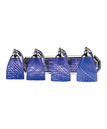 ELK Lighting 570-4C-S 4 Light Vanity in Polished Chrome and Sapphire Glass