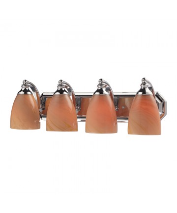 ELK Lighting 570-4C-SY 4 Light Vanity in Polished Chrome and Sandy Glass