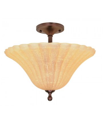 Nuvo Lighting 60/012 Moulan 3 Light 16 inch Semi-Flush with Champagne Linen Washed Glass