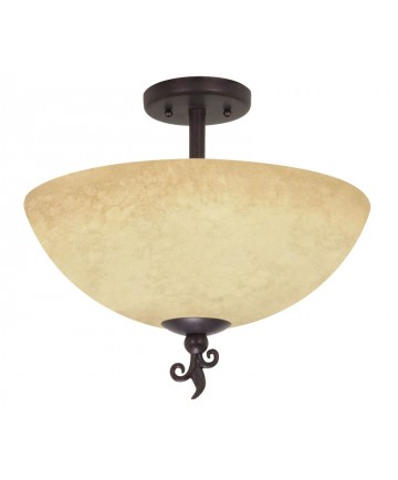 Nuvo Lighting 60/042 Tapas 3 Light 16 inch Semi-Flush with Tuscan Suede Glass