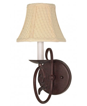 Nuvo Lighting 60/049 Tapas 1 Light 7 inch Sconce with Linen Waffle Shade