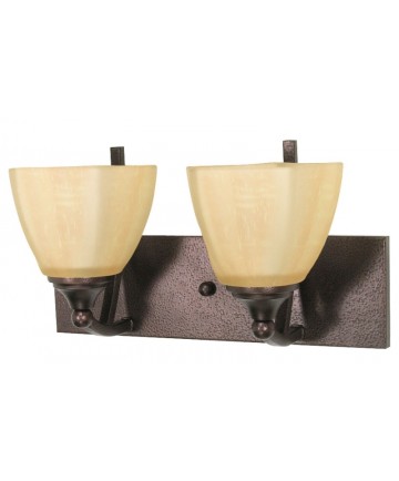 Nuvo Lighting 60/060 Normandy 2 Light 15 inch Vanity with Champagne Linen Washed Glass