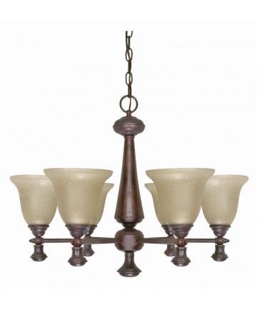 Nuvo Lighting 60/100 Mericana 6 Light 26 inch Chandelier with Amber Water Glass