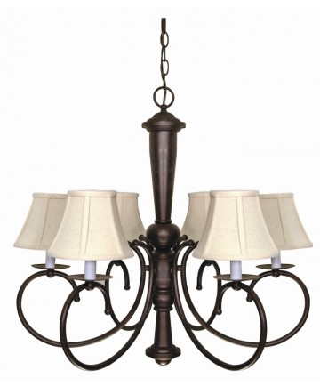 Nuvo Lighting 60/101 Mericana 6 Light 27 inch Chandelier with Natural Linen Shades