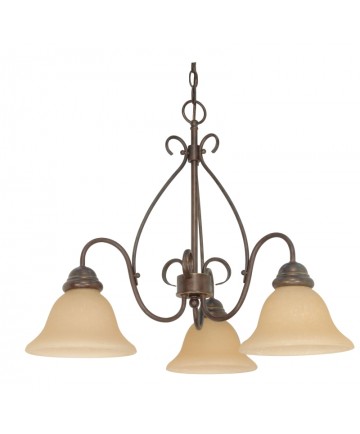 Nuvo Lighting 60/1021 Castillo 3 Light 26 inch Chandelier with Champagne Linen Washed Glass